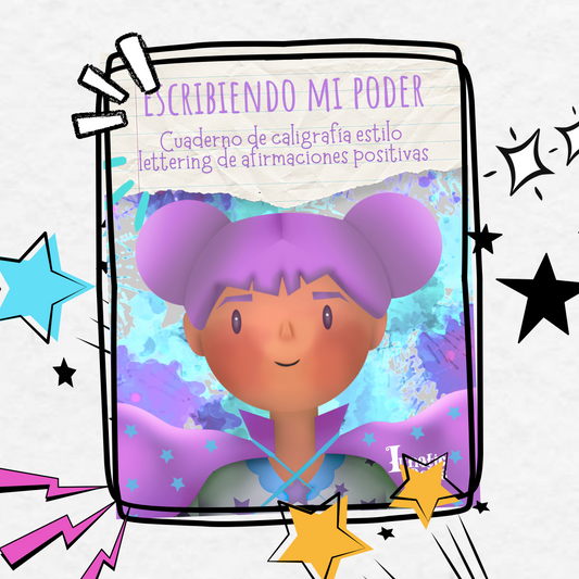 Escribiendo mi poder: Cuaderno de caligrafía estilo lettering de afirmaciones positivas para niñas y adolescentes