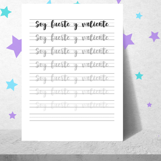 Escribiendo mi poder: Cuaderno de caligrafía estilo lettering de afirmaciones positivas para niñas y adolescentes